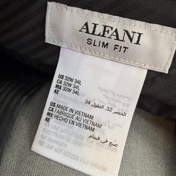 New Mens ALFATECH ALFANI Suit Pants Gray Black Stripe 32W 34L Slim Fit $135 - Picture 3 of 16